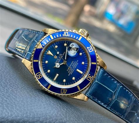 rolex submariner crocodile strap|rolex submariner bracelet.